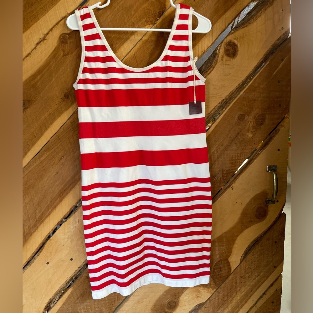Poof Red/White striped dress NWT